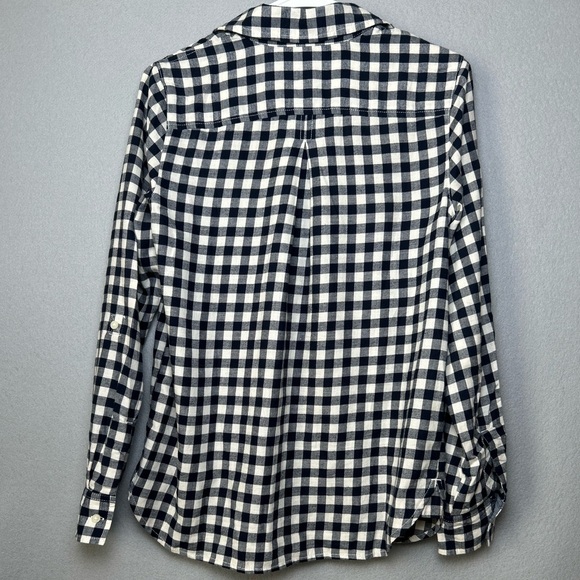 Tommy Hilfiger Navy Blue White Gingham Plaid Button Down Shirt Preppy Cozy Sz SP - Picture 9 of 11